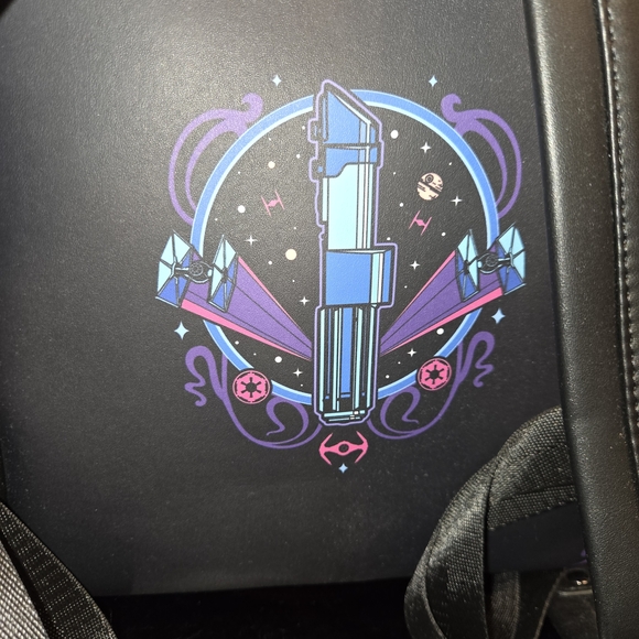 Loungefly Darth Vader Black and Purple Glow-in-the-Dark Mini Backpack - Picture 3 of 6